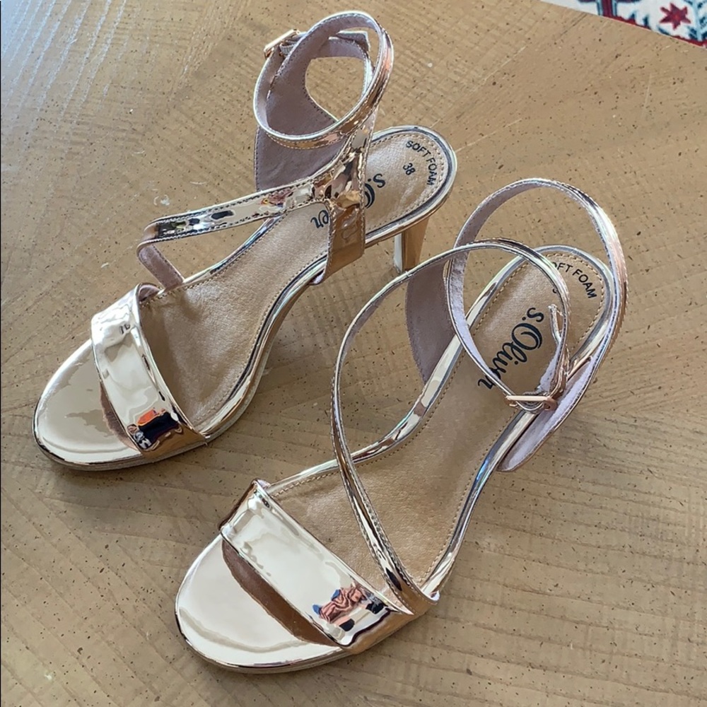 Rose Gold slingback pumps by S. Oliver